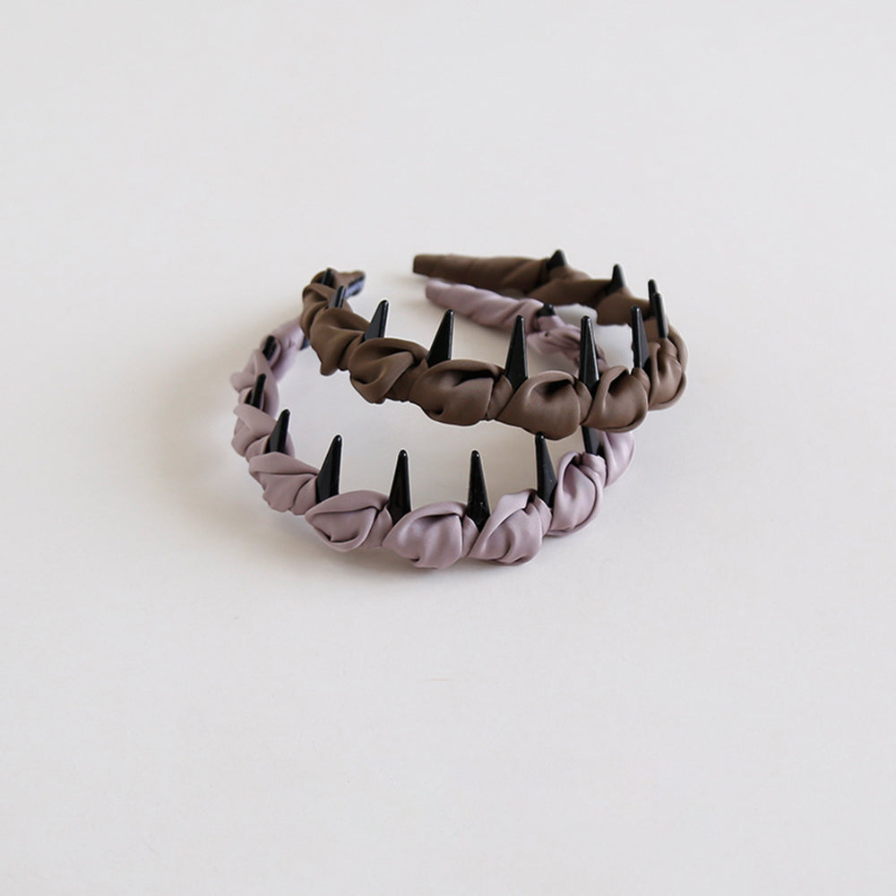 Elegant Satin Twisted Non-Slip Headband with Teeth 6W6HBD371