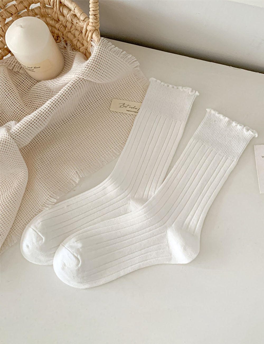 Ruffle Crew Socks - DippedShop Wholesale - #8371