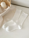 Cute Solid Color Breathable Ruffle Crew Socks 6W8FSO524