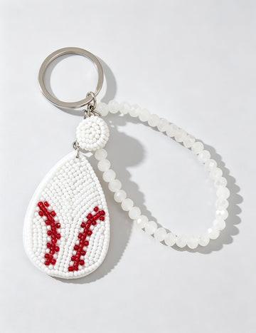 Beaded Baseball Pendant Keychain - DippedShop Wholesale - #5139