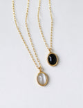 Vintage Oval Gemstone Pendant Choker Necklace 6W6JNC1082