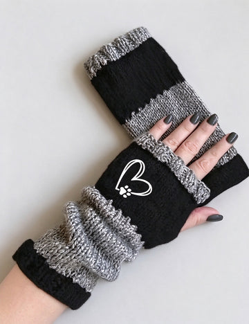 Cat Print Fingerless Gloves - DippedShop Wholesale - #7491