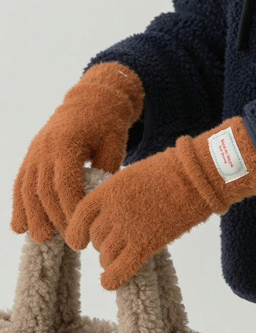 Fuzzy Plush Long Gloves - DippedShop Wholesale - #6083