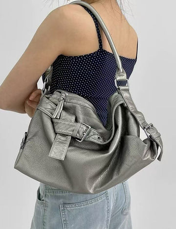 Stylish Solid Color Soft Leather Underarm Bag 6W10BBG2012