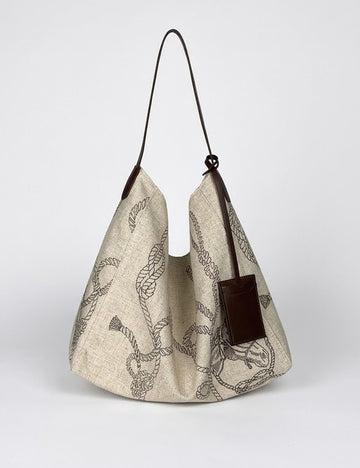 Vintage Floral Print Canvas Shoulder Bag 6W10BBG1988