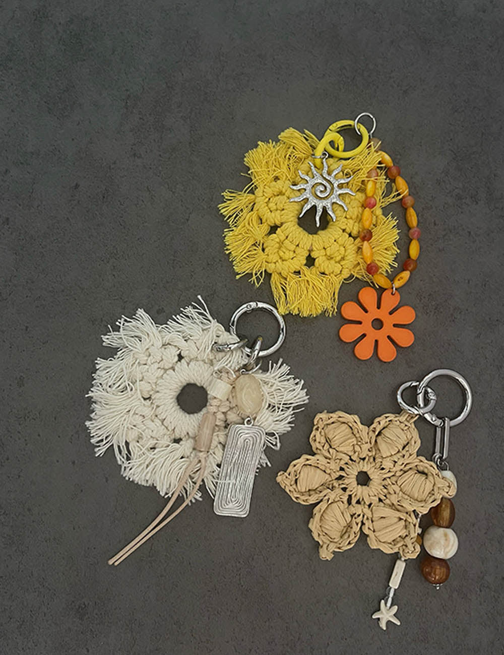 Boho Style Handwoven Floral Pendant Bag Charm 6W10BBC355