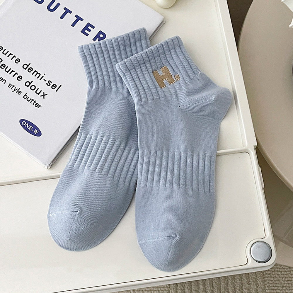 Letter Embroidery Knit Socks - DippedShop Wholesale - #1875