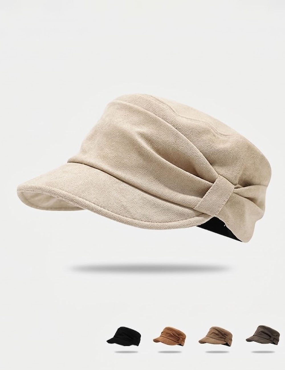 Ruched Suede Newsboy Cap - DippedShop Wholesale - #9875