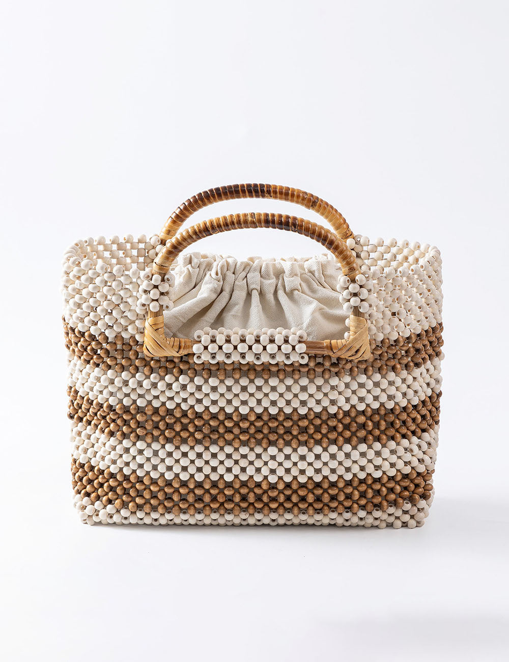 Retro Wood Bead Woven Tote - DippedShop Wholesale - #1651