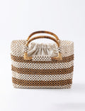 Retro Wood Bead Large Capacity Woven Tote Bag 6W10BBG1411