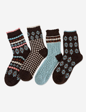 Vintage Floral Scrunch Socks - DippedShop Wholesale - #0899