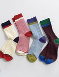 Simple Color Block Striped Soft Slouchy Socks 6W8FSO713