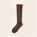 Solid Color Hollow Out Knit Calf Socks 6W8FSO887