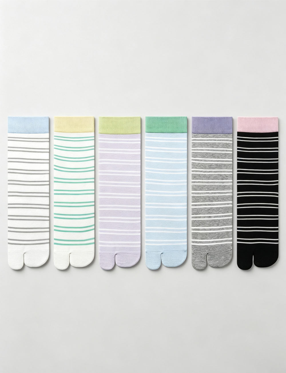 Striped Tabi Socks - DippedShop Wholesale - #6979