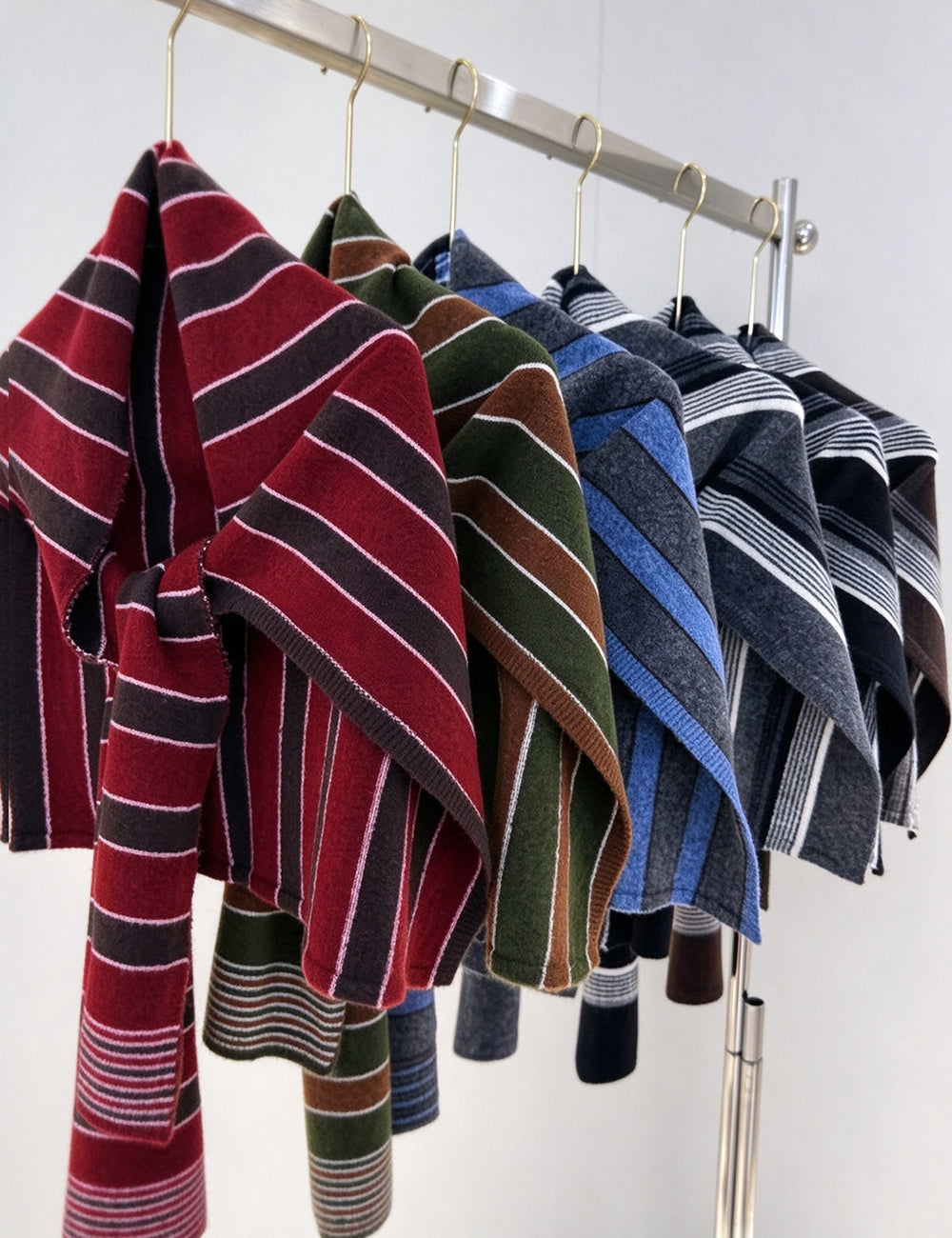 Striped Knit Scarf Shawl - DippedShop Wholesale - #7091