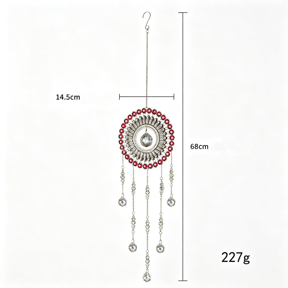 Multicolor Large Flower Wreath Crystal Sun Catcher 6H7HLS207