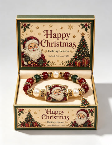 Colorful Crystal Christmas Tree Charm Beaded Bracelet 6W6JBR650