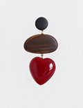 Wooden Heart Drop Earrings - DippedShop Wholesale - #4131