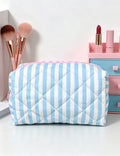 Simple Striped Print Quilt Shell Cosmetic Bag 6S5CO104