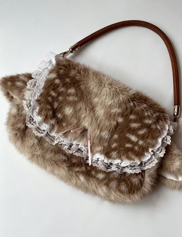 Cute Deer Ear Lace Ruffle Underarm Shoulder Bag 6W10BBG1997