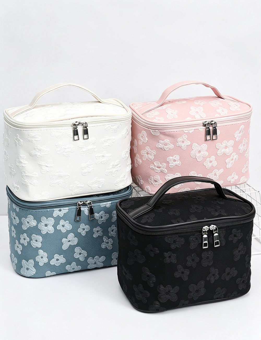 Floral Embroidery Makeup Bag - DippedShop Wholesale - #5075