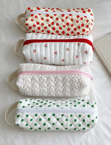 Strawberry Quilted Cosmetic Bag - DippedShop Wholesale - #7075