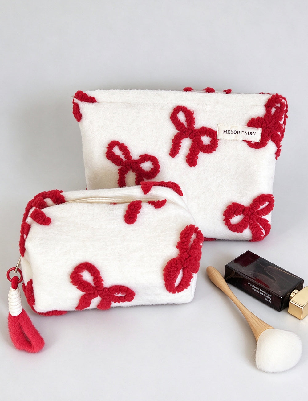 Sweet Bowknot Decor Large Capacity Cosmetic Bag 6C5CO283