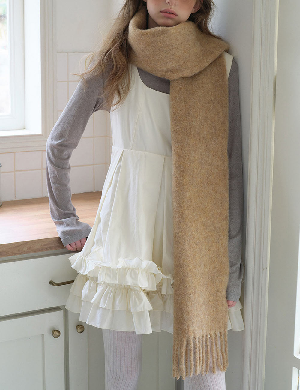 Wool Blend Knit Scarf - DippedShop Wholesale - #2867