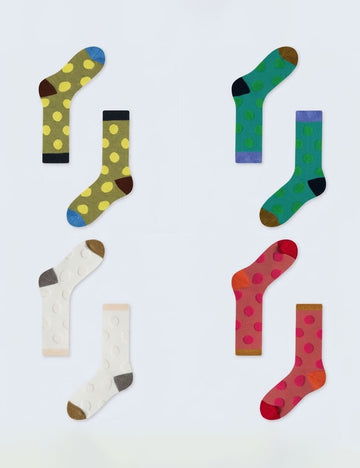 Polka Dots Color Block Mid-Calf Socks 6W8FSO705