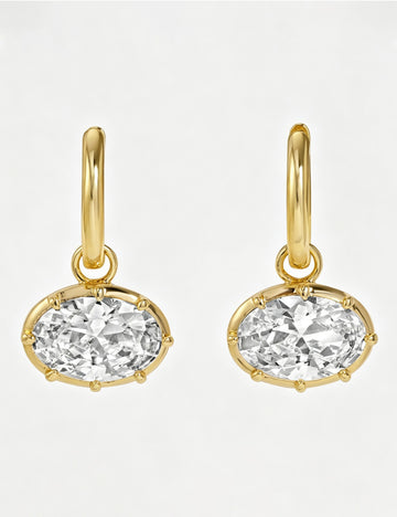 Elegant Rhinestones Pendant Hoop Earrings 6W6JER585
