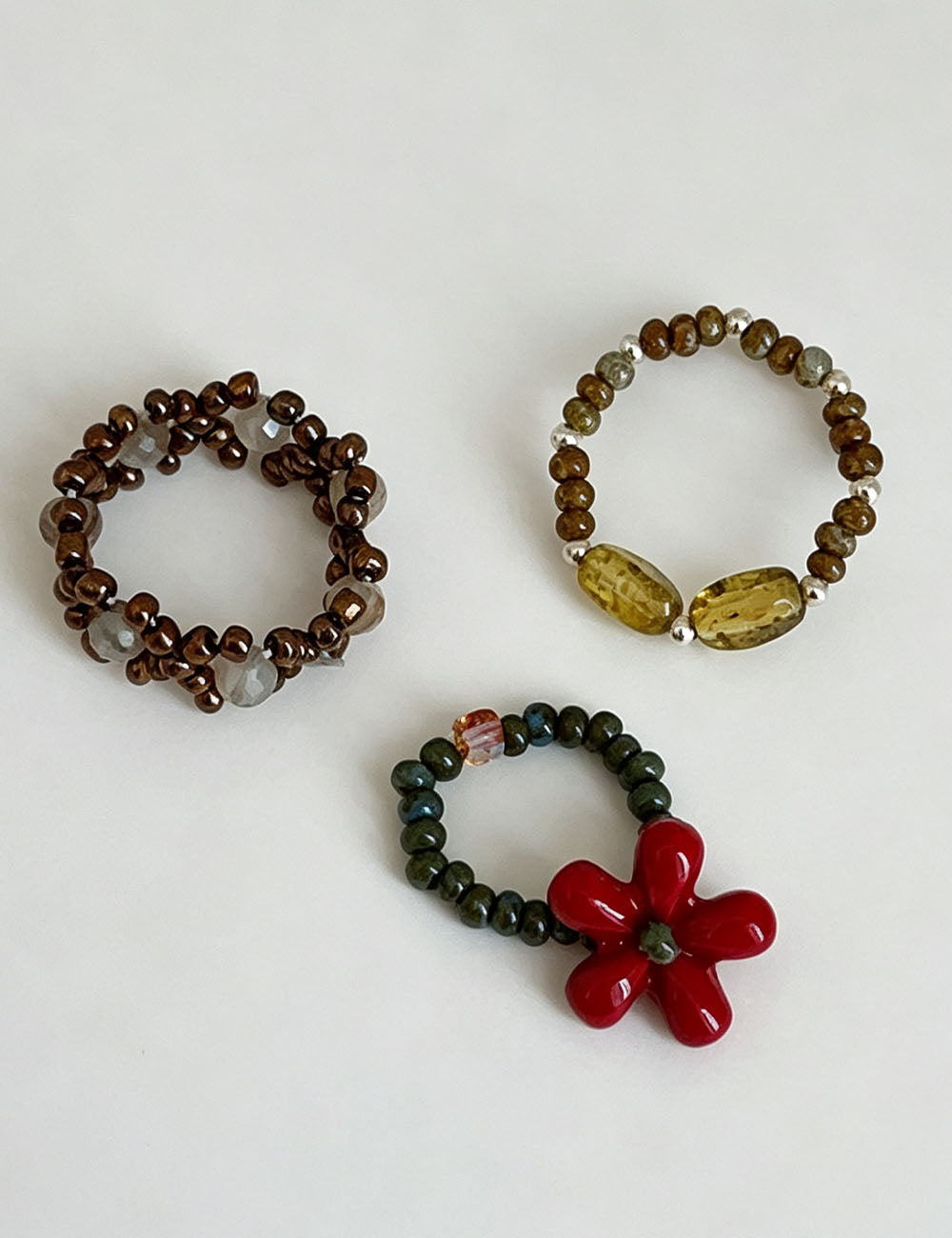 3D Floral Beaded Ring - DippedShop Wholesale - #3587