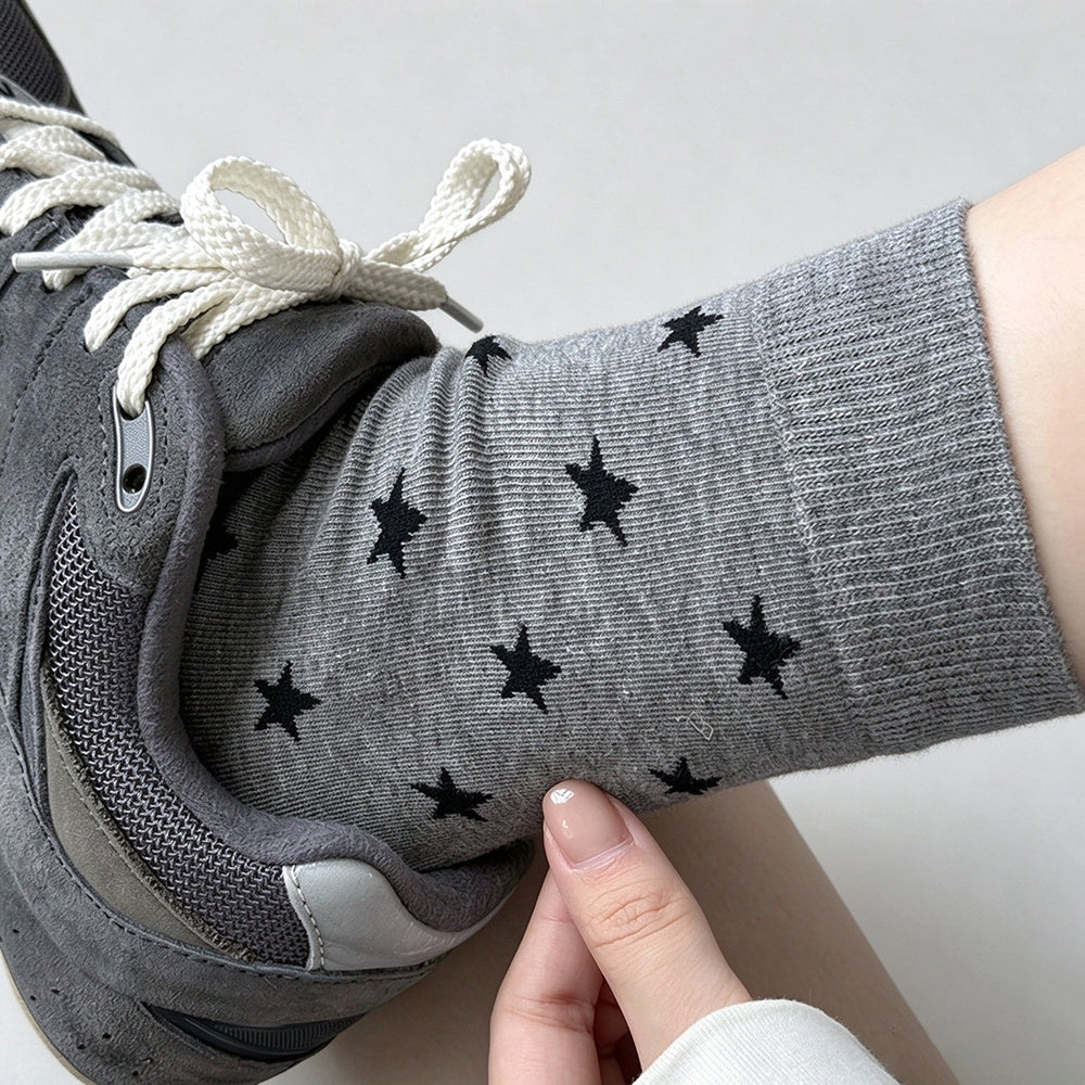 Heart Print Cotton Crew Socks - DippedShop Wholesale - #5171