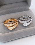 Cubic Zirconia Gold Plated Snake Open Ring 6W6JRG382