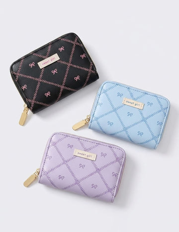 Trendy Bowknot Print Zipper Card Wallet 6S10BWB94