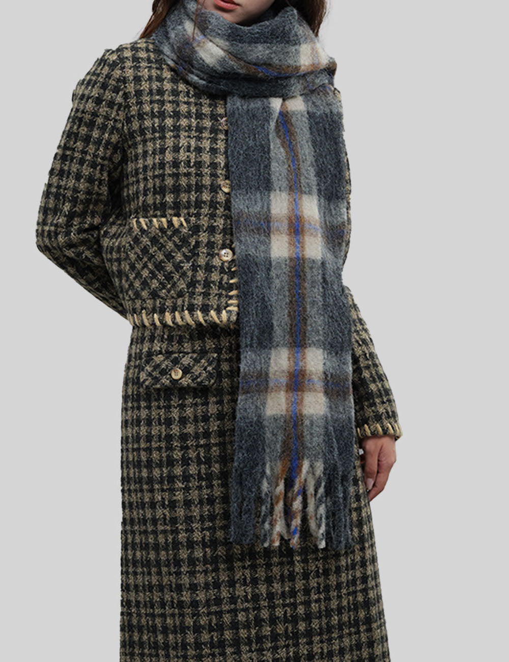 Imitation Cashmere Plaid Scarf - DippedShop Wholesale - #3155