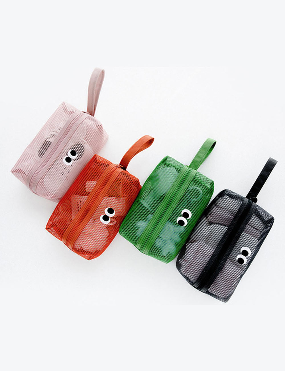 Cute Eye Embroidery Mesh Hollow Makeup Bag MK2BW6S10BOB119