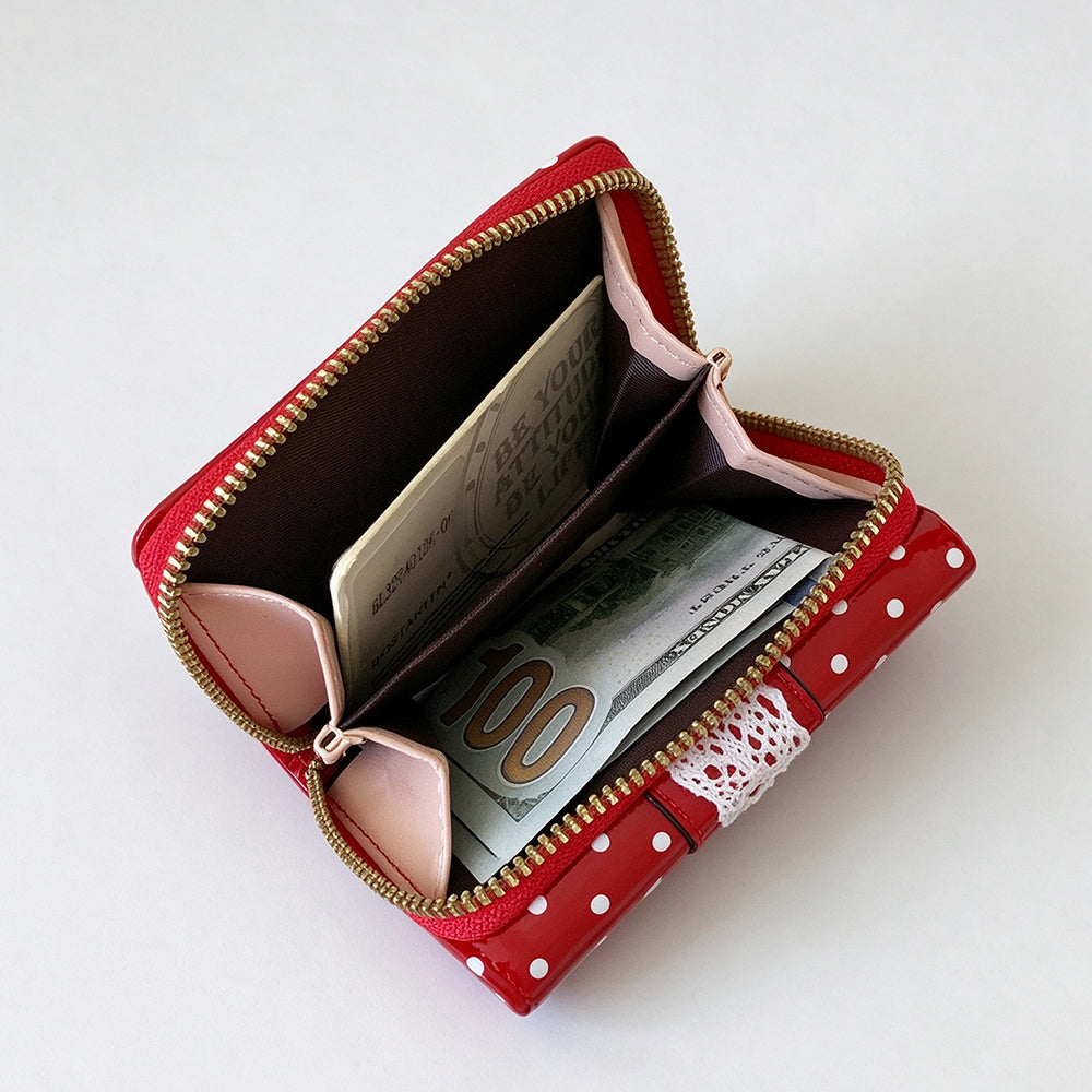 Polka Dot Trifold Wallet - DippedShop Wholesale - #5091