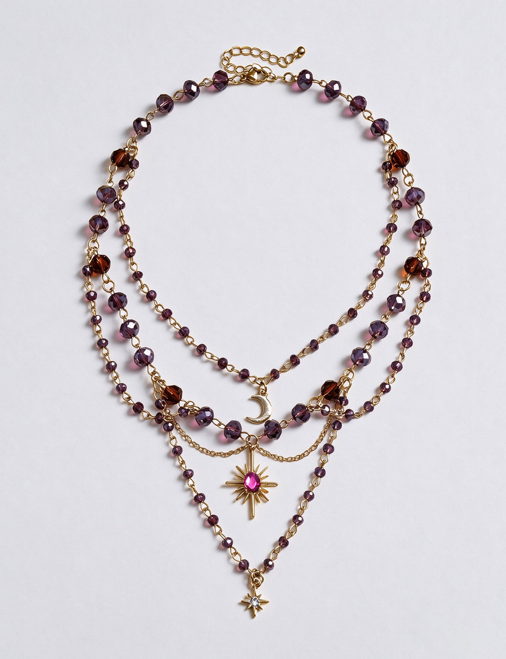 Vintage Starburst Multi-Layered Crystal Beaded Necklace 6W6JNC1065