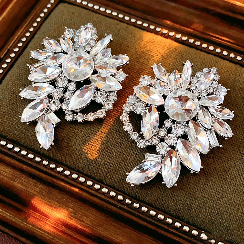 Full Rhinestone Heart Geometric Stud Earrings 6W6JER763