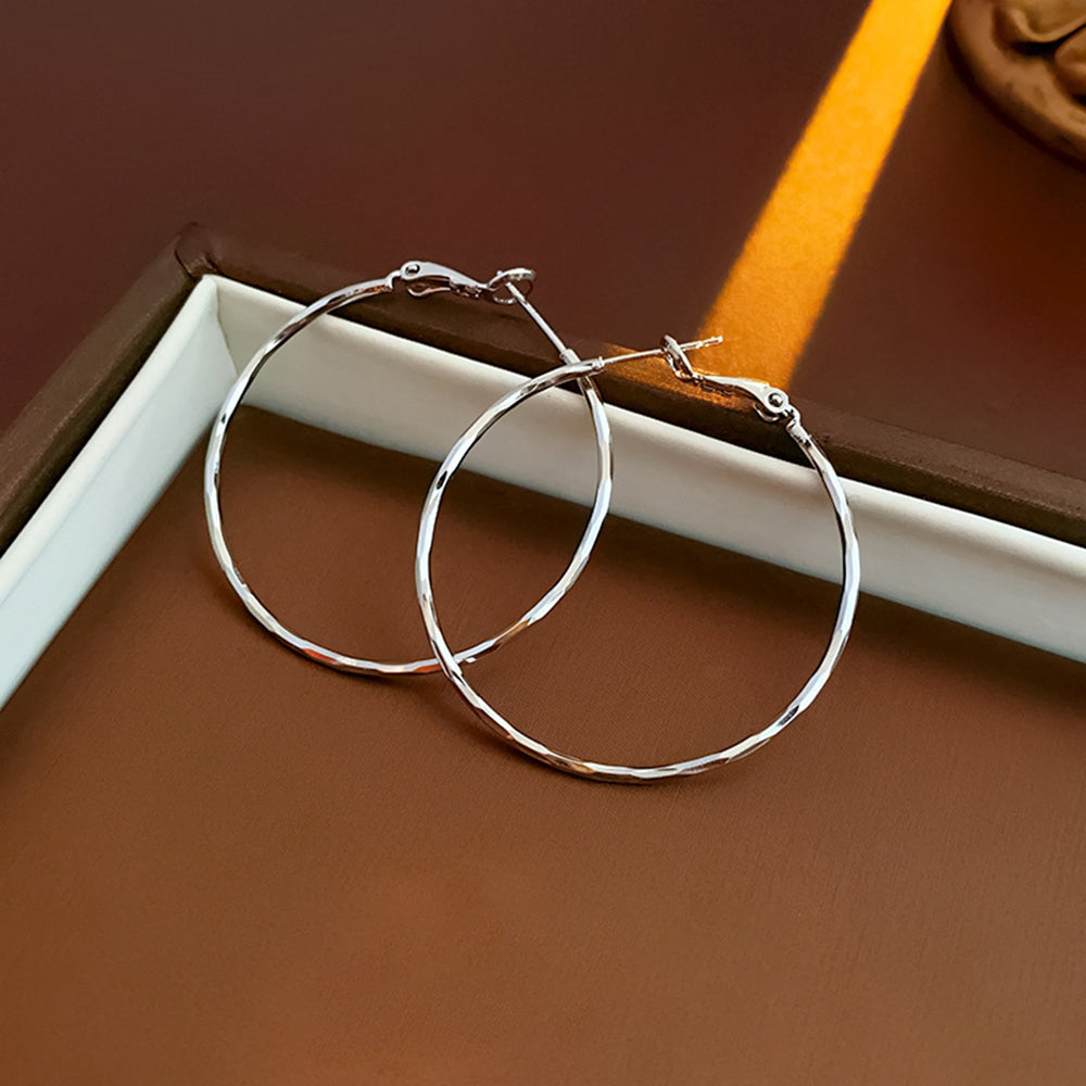 Chunky Gold Plated Geometric Statement Hoop Earrings 6W6JER714