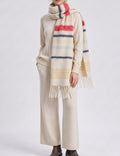 Striped Mohair Tassel Scarf - DippedShop Wholesale - #2083
