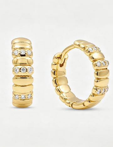 Stylish Snake-bone Rhinestones Hoop Earring 6W6JER584