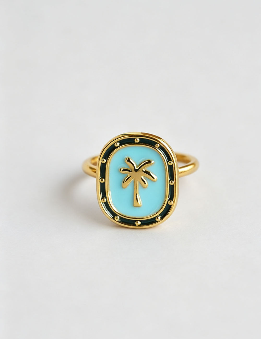 Coconut Tree Enamel Ring - DippedShop Wholesale - #6787