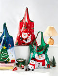 Christmas Snowman Print Lightweight Storage Bag 6W10BOB1342
