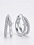Trendy Cubic Zirconia Starburst Hoop Earrings 6W6JER597