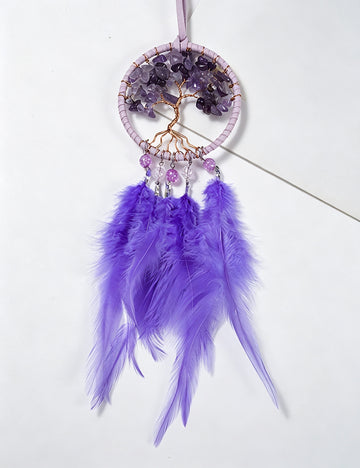 Amethyst Tree Purple Feather Wall Hanging 6H7HLS225