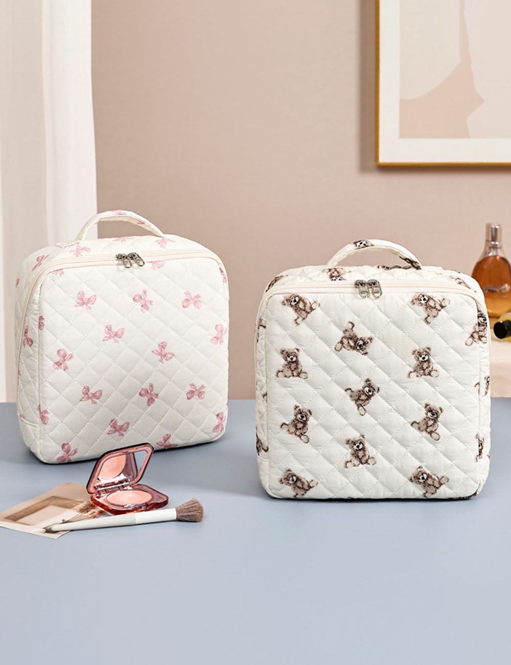Quilted Leopard Cosmetic Bag - DippedShop Wholesale - #0243