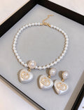 Elegant Double Layer Rhinestones Pearl Pendant Necklace 6W6JNC924