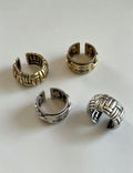 Punk Distressed Twisted Braided Metal Open Ring 6W6JRG299