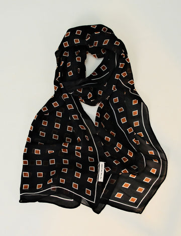 Minimalist Color Block Polka Dots Silk Scarf 6W6NSI224